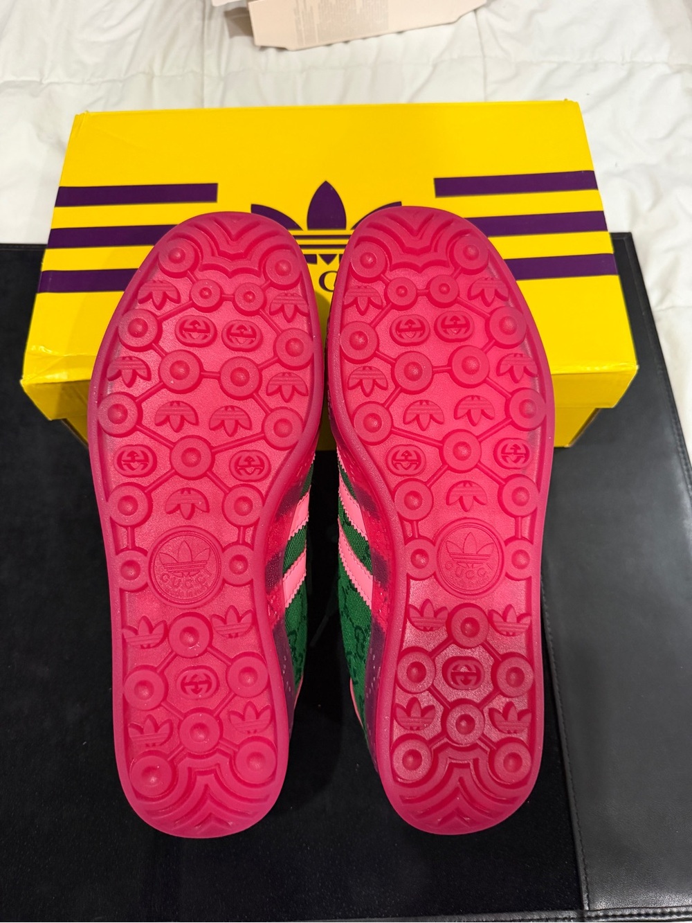 Adidas x Gucci Gazelle Green GG Monogram' sneakers featuring green canvas upper - Picture 4 of 11